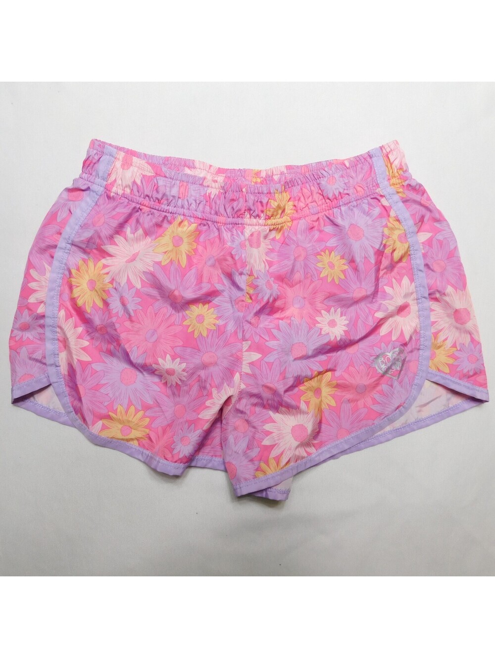 Body Glove Girls Shorts Size 12 Pink Purple Floral Daisy Athletic Running Dolphi